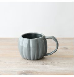 Grey Pumpkin Ceramic Mug, 14.5cm
