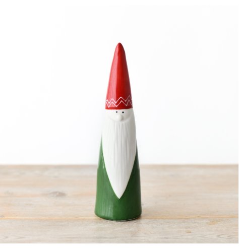 Tall Ceramic Red and Green Santa 20cm