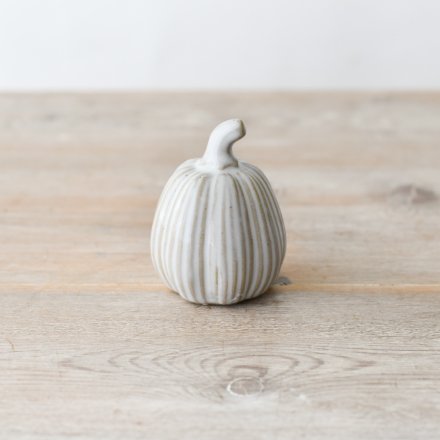 Orange & Cream Pumpkin Ornament, 6.8cm