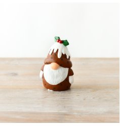 A charming seasonal gonk ornament dressed in a Christmas pudding outfit. Beautifully detailed and a fantastic gift.