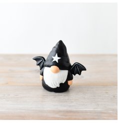A cute gonk ornament dressed as a bat. Wonderfully detailed with wings and a star hat. 