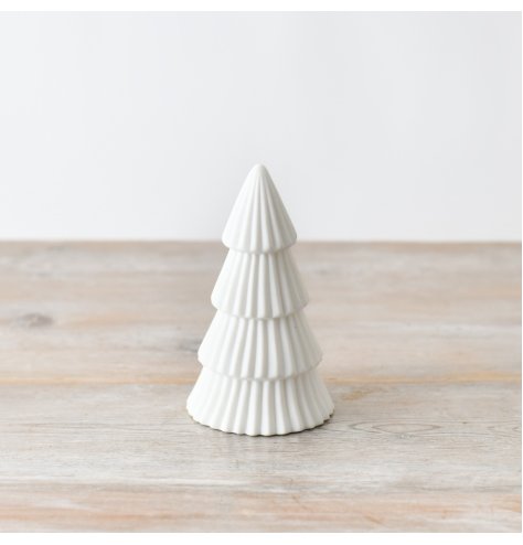 Matte White Tree Ornament, 17cm