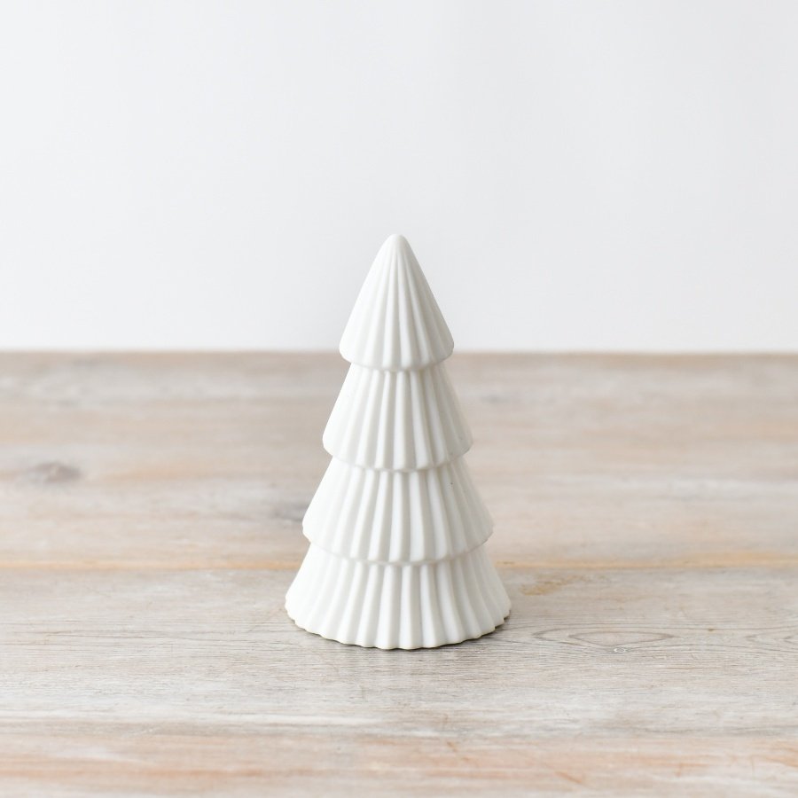 Matte White Tree Ornament, 17cm