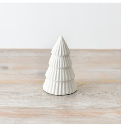 Matte White Tree Ornament,12cm