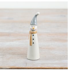 Tall Ceramic Snowman 11cm