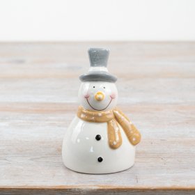 Bring the holiday cheer to your home with this charming ceramic snowman figurine #festive #snowman #ornament 