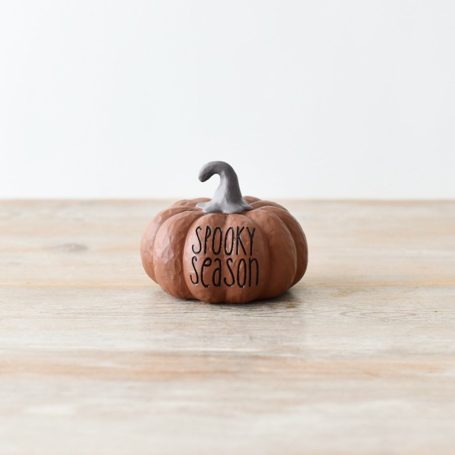 Carved Spooky Season Pumpkin, 10.5cm