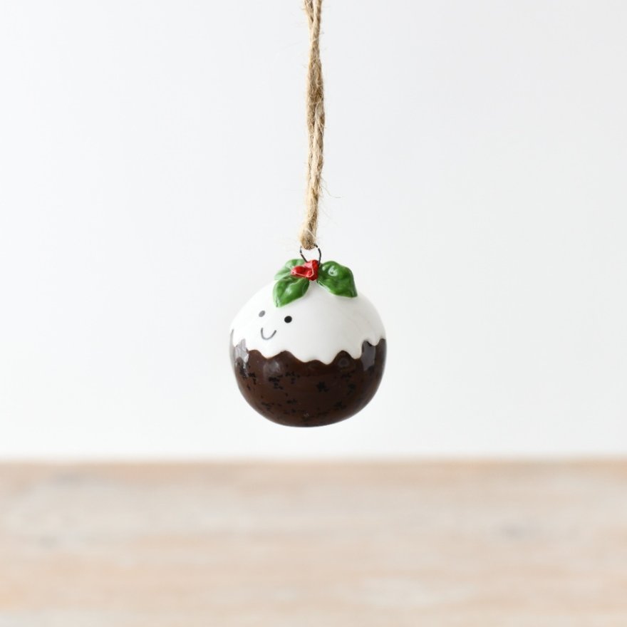 Smiley Christmas Pudding Hanger, 4cm