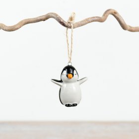 An adorable and delicate penguin hanger, a charming addition to any home during the holiday season.