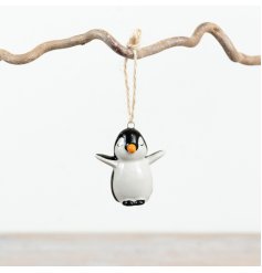 A small and delicate penguin hanger, a charming addition to any home during the holiday season.