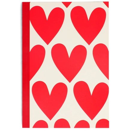 Lined A5 Heart Notebook, 21cm
