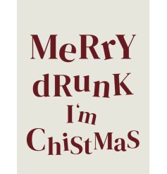 Merry Drunk I'm Christmas Mini Metal Sign 9cm