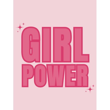 Pink Mini Metal Girl Power Sign, 9cm