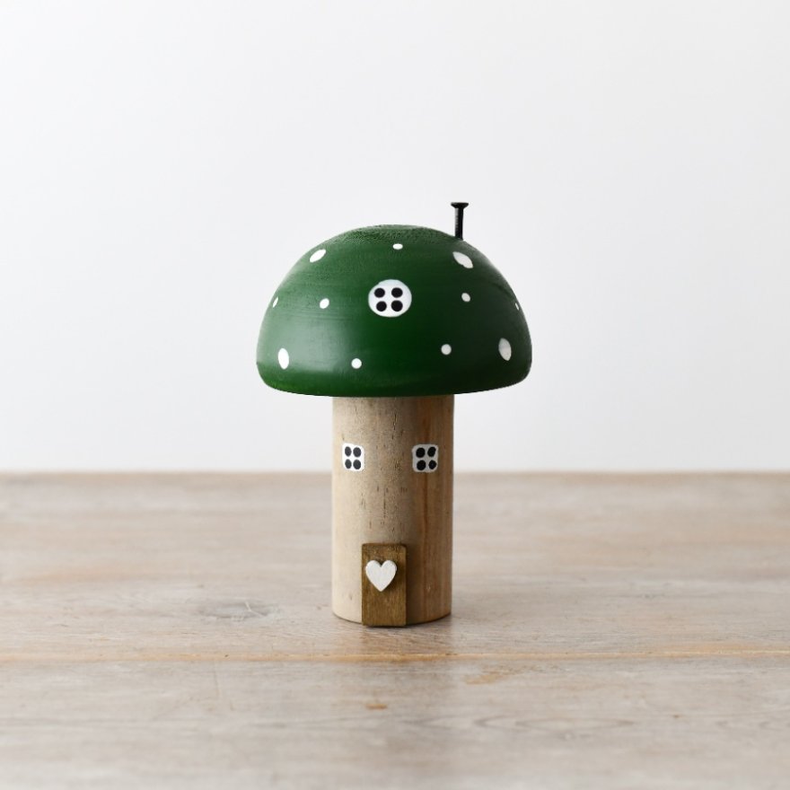 Mushroom House Ornament, 14cm