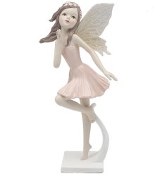 Introducing the Fantasia Fairy Pink blowing kiss ornament, a charming addition to any fairy lover's collection.