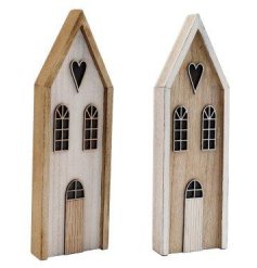 29.5cm Wooden House Decoration