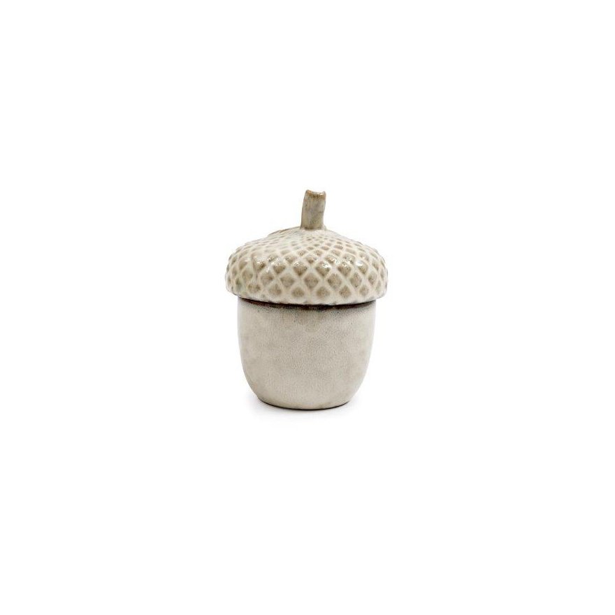 Ceramic Acorn Pot W/lid 
