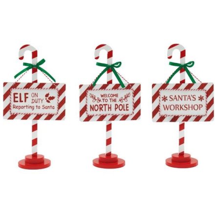 3/a Candycane North Pole Signs