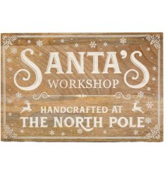 Santa's Workshop Wooden Sign 