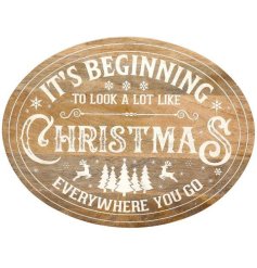 30cm 'It's Beginning to Look Like Christmas' Plaque