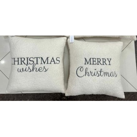 2/A Merry Christmas Boucle Cushion, 40cm 