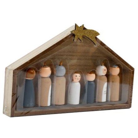 Wooden Nativity Ornaments