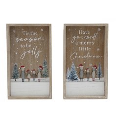 Festive Pebble Framed Plaque 30cm