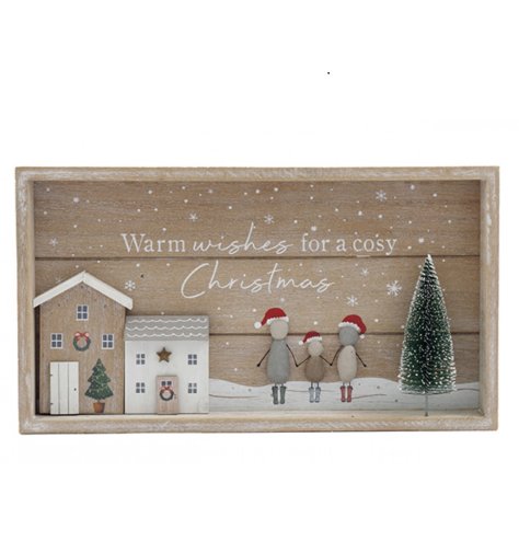 Wooden Pebble Family Plaque 33.5cm