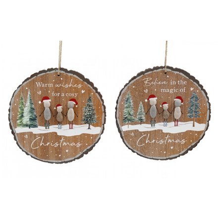 2/A Pebble Xmas Hanging Plaque, 20cm