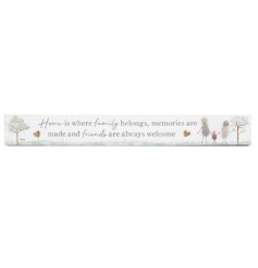 Wooden shabby and chic wall plaque sign has distressed finish