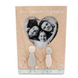 A shabby chic inspired photo frame, in neutral tones and a pretty embossed heart decal print. Perfect for display