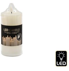 A simple warm white candle with a bright LED flame with a set timer.