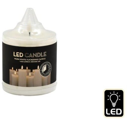 LED Warm White Candle, 10cm