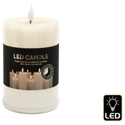  LED Warm White Candle, 15cm