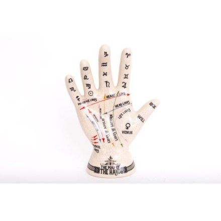 Crackle Phrenology Hand, 19cm