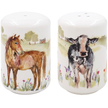 Bring some rustic charm to your dining experience with our Farmyard Salt and Pepper Shakers.