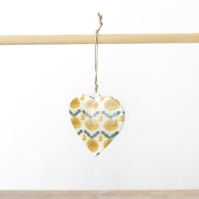 A bold and beautiful heart decoration with a jute string hanger.