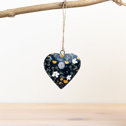 Floral Hanging Heart, 8cm