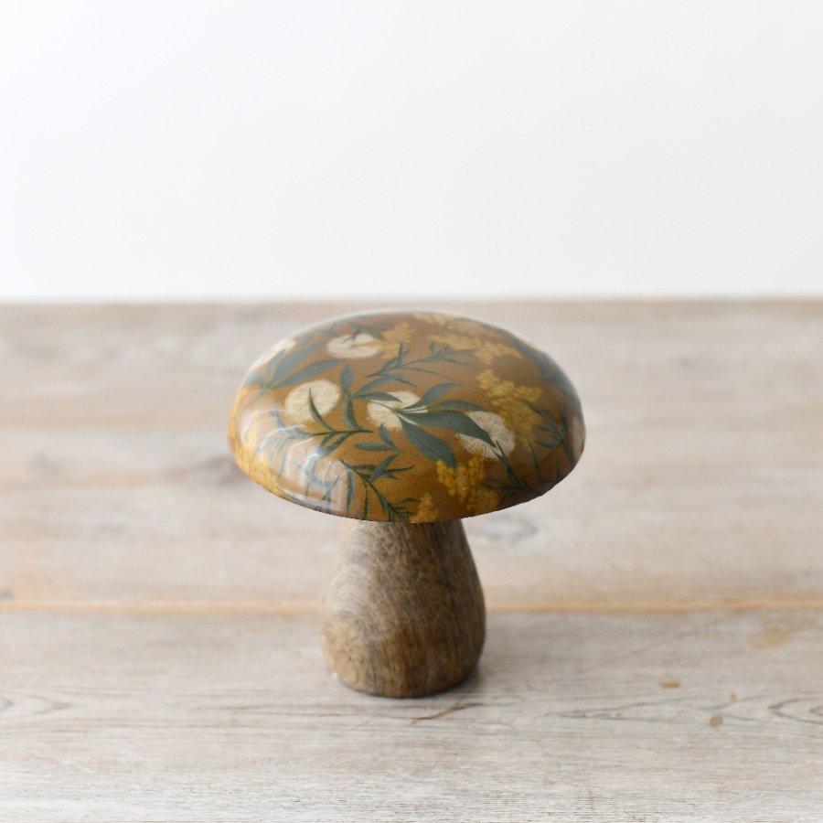 'Wild Flowers' Wooden Mushroom 10cm