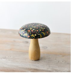 Mushroom w/ Dark Woodland Glazed Print 15cm