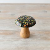 Wooden Mushroom w/ Black Woodland Print