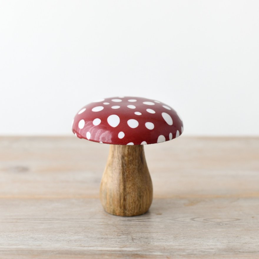 Red Wooden Toadstool, 15cm