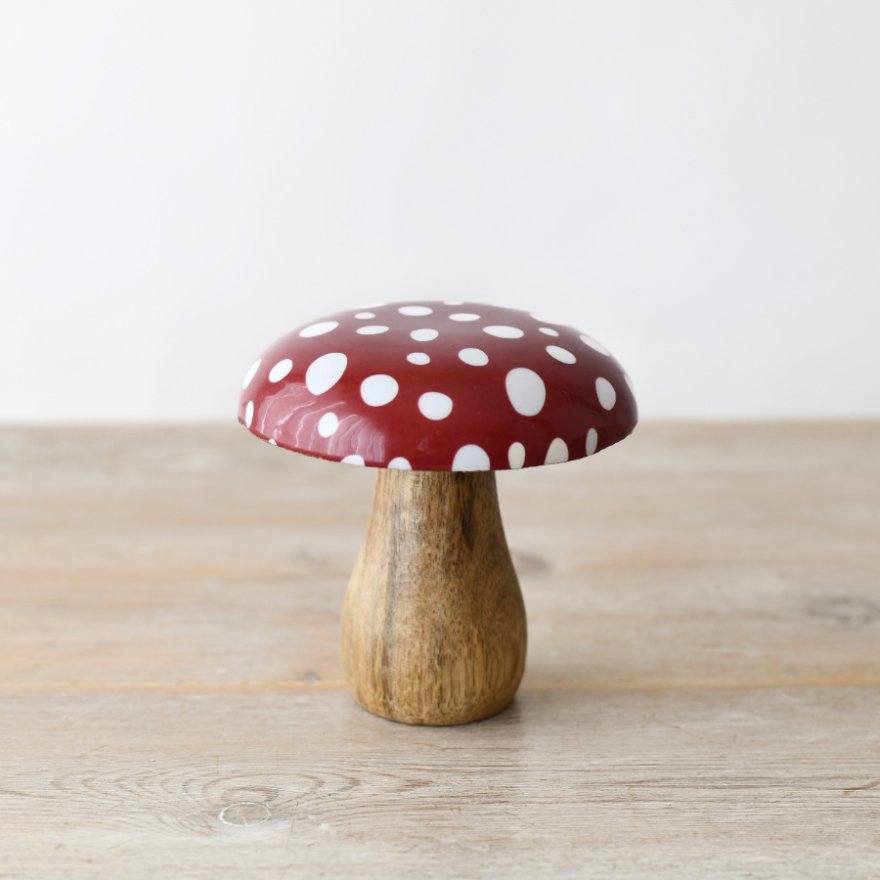 Red Wooden Toadstool, 10cm