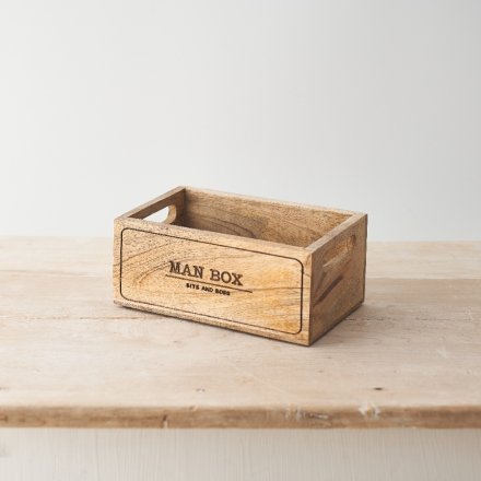 Wooden Storage Man Box 20cm