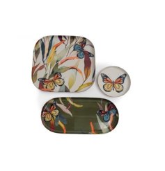Set of 3 Butterfly Design Trays