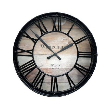 Vintage Wood Effect Wall Clock, 40cm