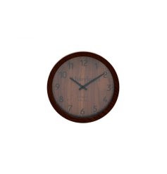 22cm Brown Wood Effect Wall Clock