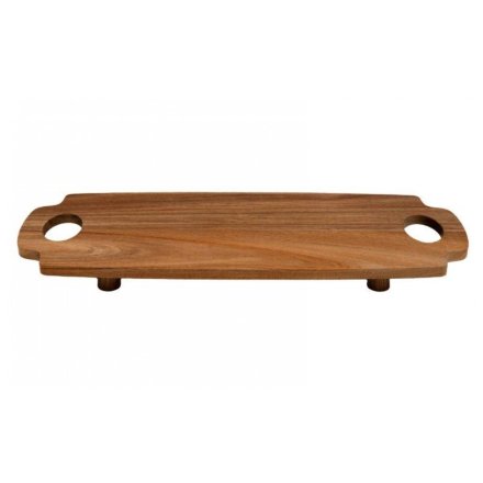 Wooden Serving Tray with Folding Legs, 58cm 
