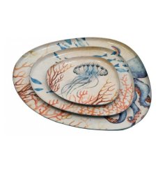 Set of 3 Ocean Abstract Trays