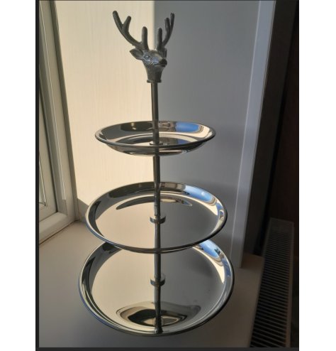 Christmas 3 Tier Stand - Stag, 48cm